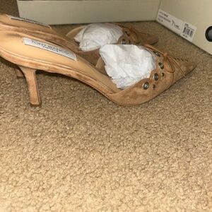 Tony Bianco Tan Lace-Up Heels